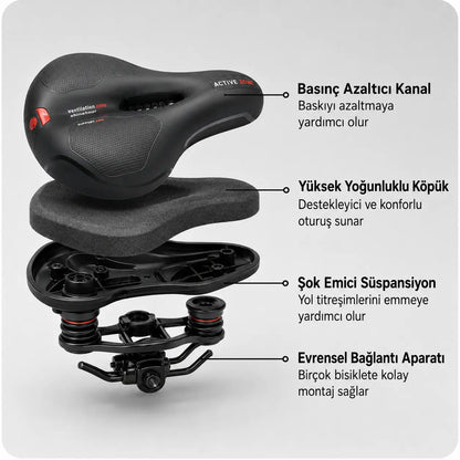 Reliva™ Konfor Sele 2.0 – Geniş ve Rahat Bisiklet Selesi